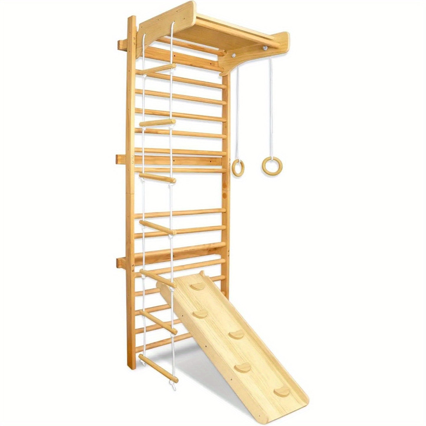 Turnrek – Klimrek – Duikelrek – Rekstok – Gymnastiekrek – Bamboe Hout – Verstelbaar – Wandmontage – Multifunctioneel Fitnessrek – Voor Thuis
