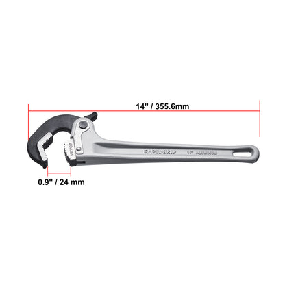 Pijpsleutel – Buisratel – Buismoersleutel – Sanitairgereedschap – Installatiesleutel – Aluminium – 14 Inch – Automatische Bekverstelling – Ergonomisch Handvat