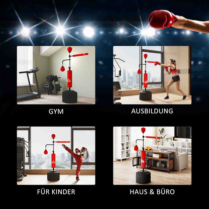 Vrijstaande Bokszak – Bokszakstandaard – Speedball – Trainingszak – Punching Bag – Verstelbare Hoogte 160-230 cm – Stevige Basis Met Zandvulling