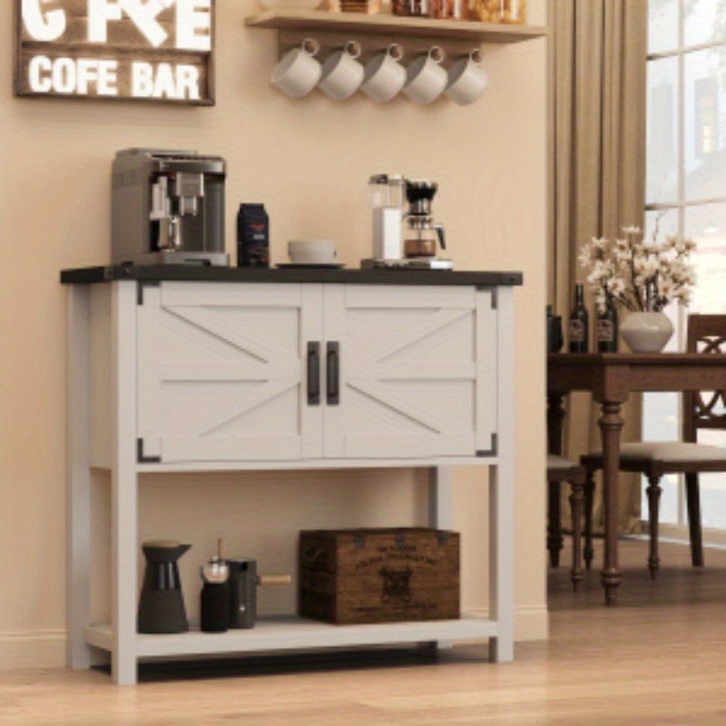 Kasttafel – Opbergkast – Sidetable – Bijzettafel – Dressoir – Wit – Dubbele Deuren – Duurzaam Hout – Compact Design