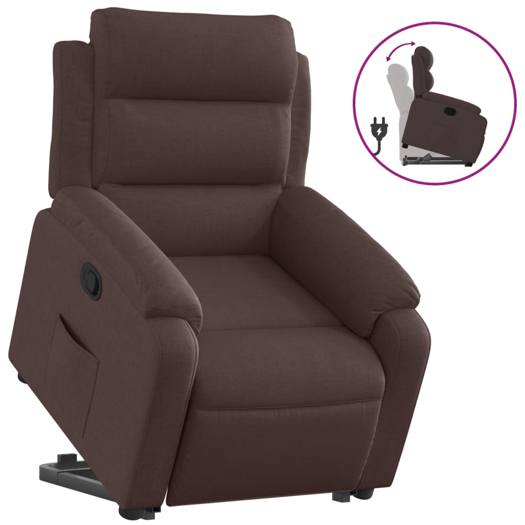 Staandmassagestoel – Staande Massagestoel – Verstelbare Relaxstoel – Massagestoel – Staande Stoel – Liftfunctie Voor Gemakkelijk Opstaan – Comfortabele Bekleding Donkerbruin