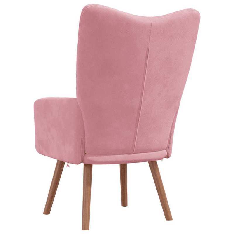 Fauteuil – Relaxfauteuil – Loungefauteuil – Draaifauteuil – Velours Fauteuil Roze – Houten Frame – Verwijderbare Bekleding
