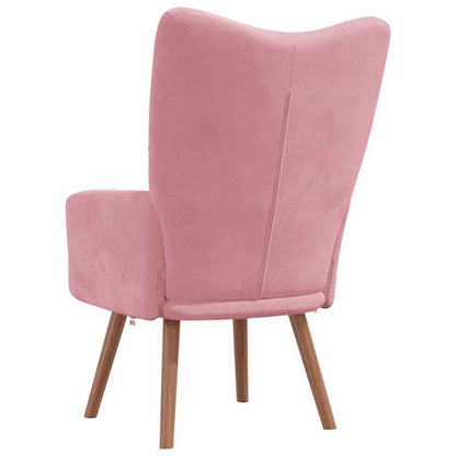 Fauteuil – Relaxfauteuil – Loungefauteuil – Draaifauteuil – Velours Fauteuil Roze – Houten Frame – Verwijderbare Bekleding