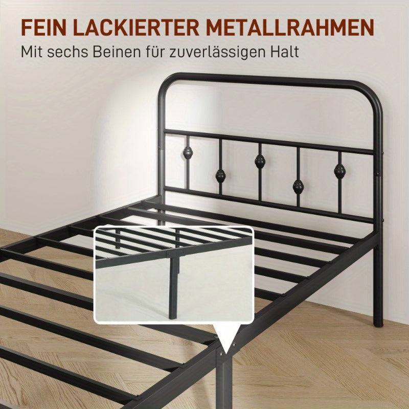Metal Bed Frame – Stalen Bedframe – Klapbed Frame – Opklapbaar Bed – Slaapbank Frame – Geschikt Voor 200x90 cm Matras – Stevig Metaal – Hoogte 82,5 cm