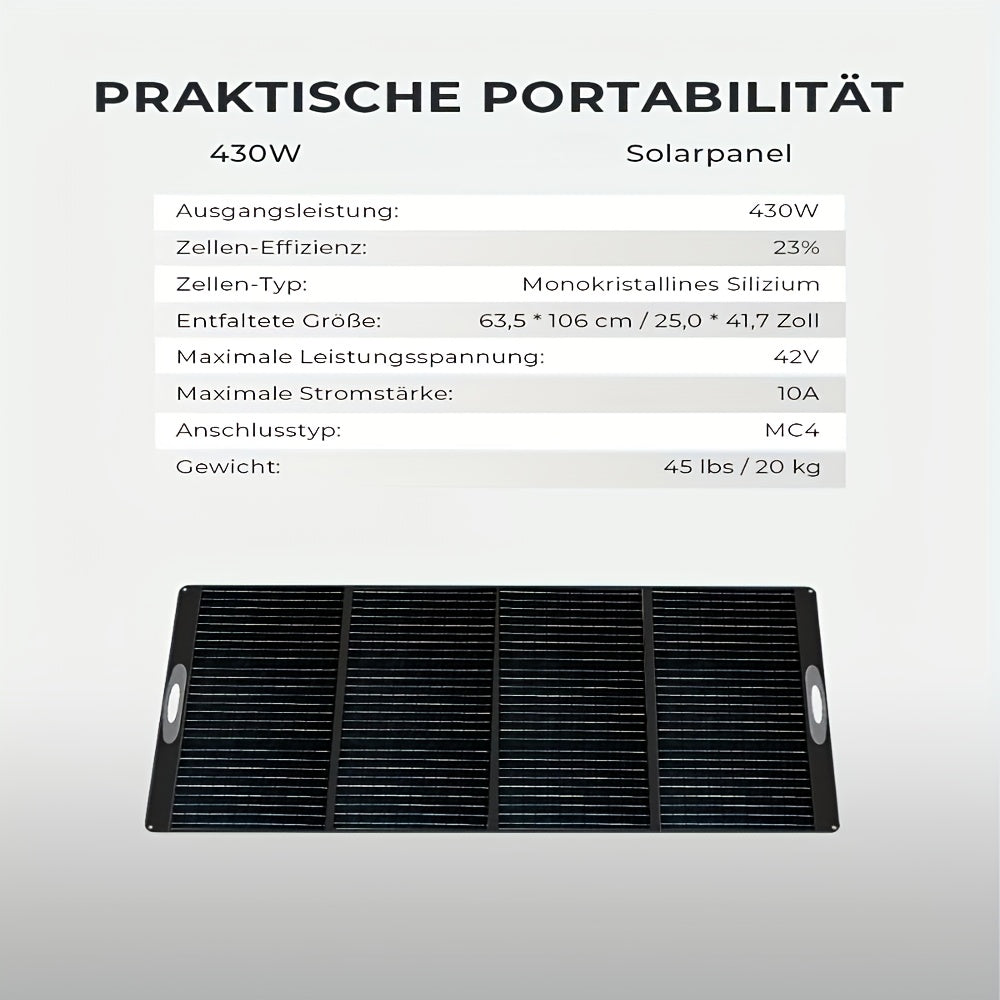 Draagbaar Zonnepaneel – Opvouwbaar Zonnepaneel – Flexibel Zonnepaneel – Mobiel Zonnepaneel – 400W Variant – Houten Armband Design – Inclusief Draadloze Gel Batterij Pack
