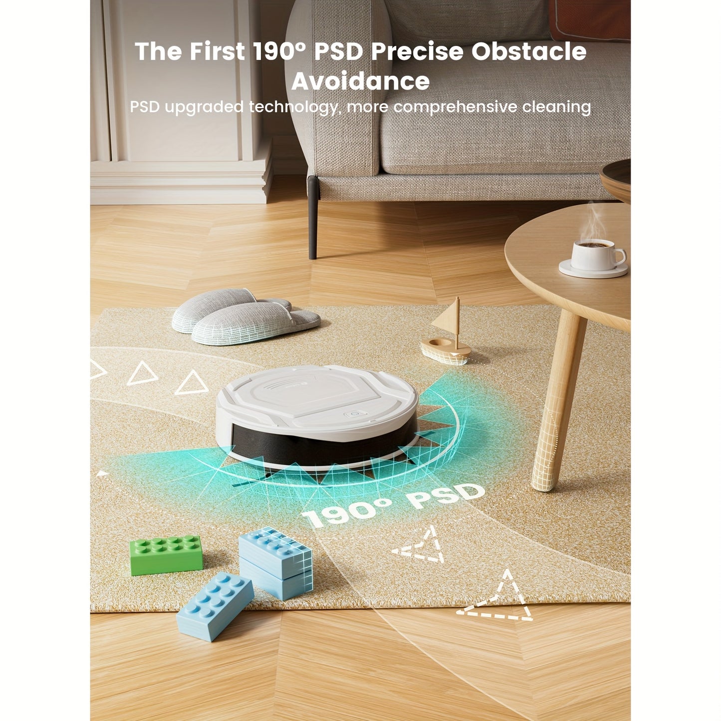 Robotstofzuiger – Slimme Stofzuiger – Dweilrobot – Automatische Stofzuiger – Huisdierreiniger – 2600 mAh Lithium Accu – Anti-Klit Technologie – Wit