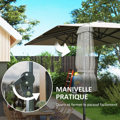 Buitendorpel – Terrasparasol – Dubbele Parasol – Tuinparasol – Balkonparasol – Groot formaat 451 x 264 cm – UV-bestendig 200 g/m² polyester