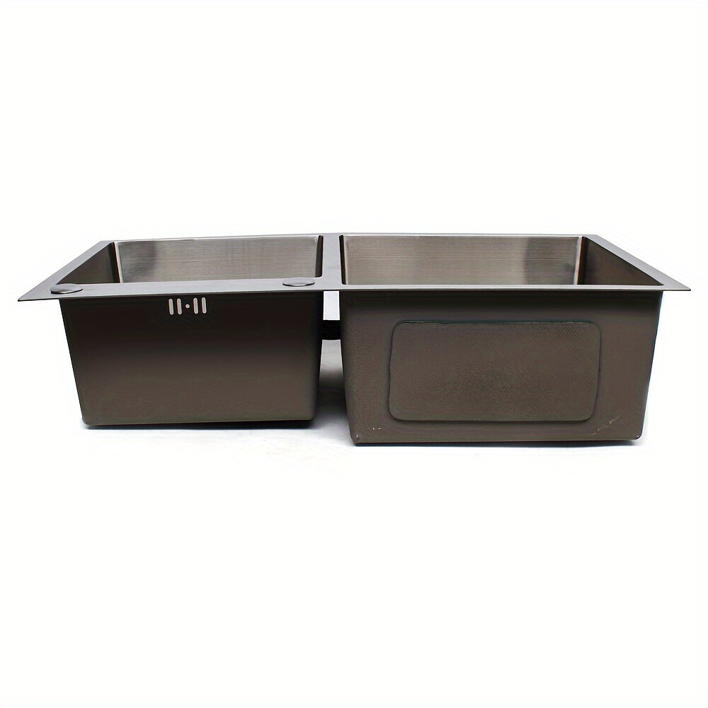 Keukenspoelbak – Dubbele Spoelbak – Gootsteen – Wasbak – Spoelbakken Keuken – Roestvrij Staal – 2 Bakken 76x43 cm – Met Afvoerset & Geluidsdemping