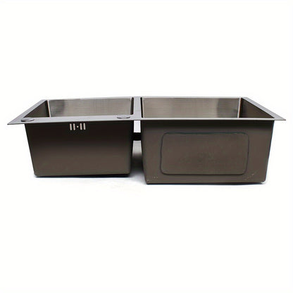 Keukenspoelbak – Dubbele Spoelbak – Gootsteen – Wasbak – Spoelbakken Keuken – Roestvrij Staal – 2 Bakken 76x43 cm – Met Afvoerset & Geluidsdemping