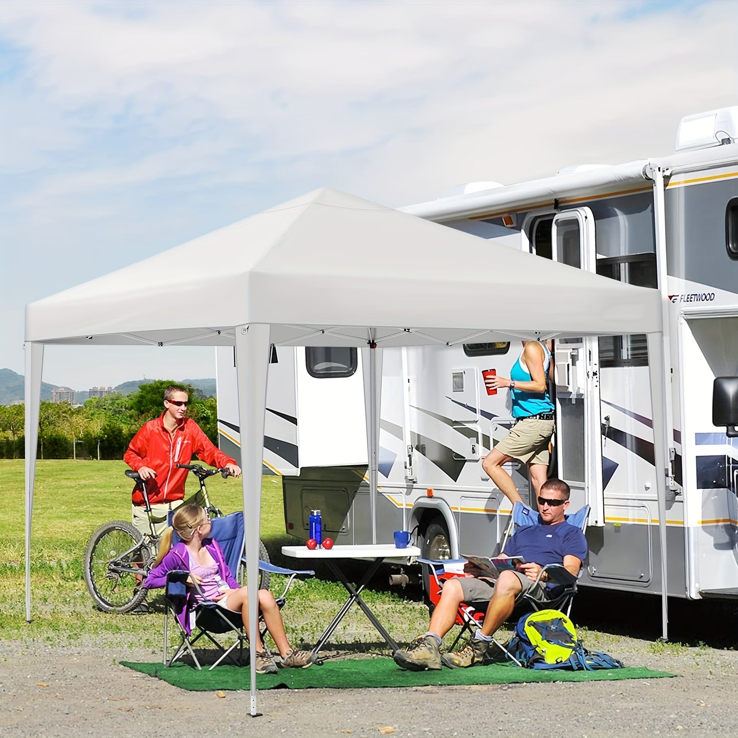 Pop-up Tent – Vouwbare Tent – Buitentent – Partytent – Zonnescherm – 3,05x3,05 Meter – Waterafstotend & UV-bestendig – 4 Afneembare Zijwanden