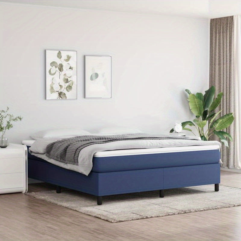 Bed frame without Mattress Blu 180x200cm in Tissue Practical, removable, suitable for all seasons, Spacesaving Bed, Seasonal Bedding, Stylish Bed Frame, Modern Home Decor, Removable Design, Lightweight Construction, Slatted B