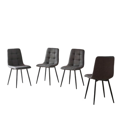 Eetkamerstoel – Stoel – Kuipstoel – Keukenstoel – Dining Chair – Mid-Century Modern – Hoogwaardig Foam – Verstelbare Voetdoppen – Donkergrijs Fluwelen Bekleding – Zwarte Metalen Poten
