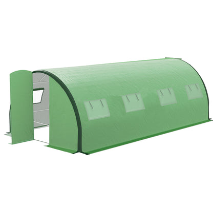 kassen tunnel – serre – kas – tuinserre – groentetent – groen – gegalvaniseerd ijzer frame – 18 m² met ventilatieramen en draaideuren