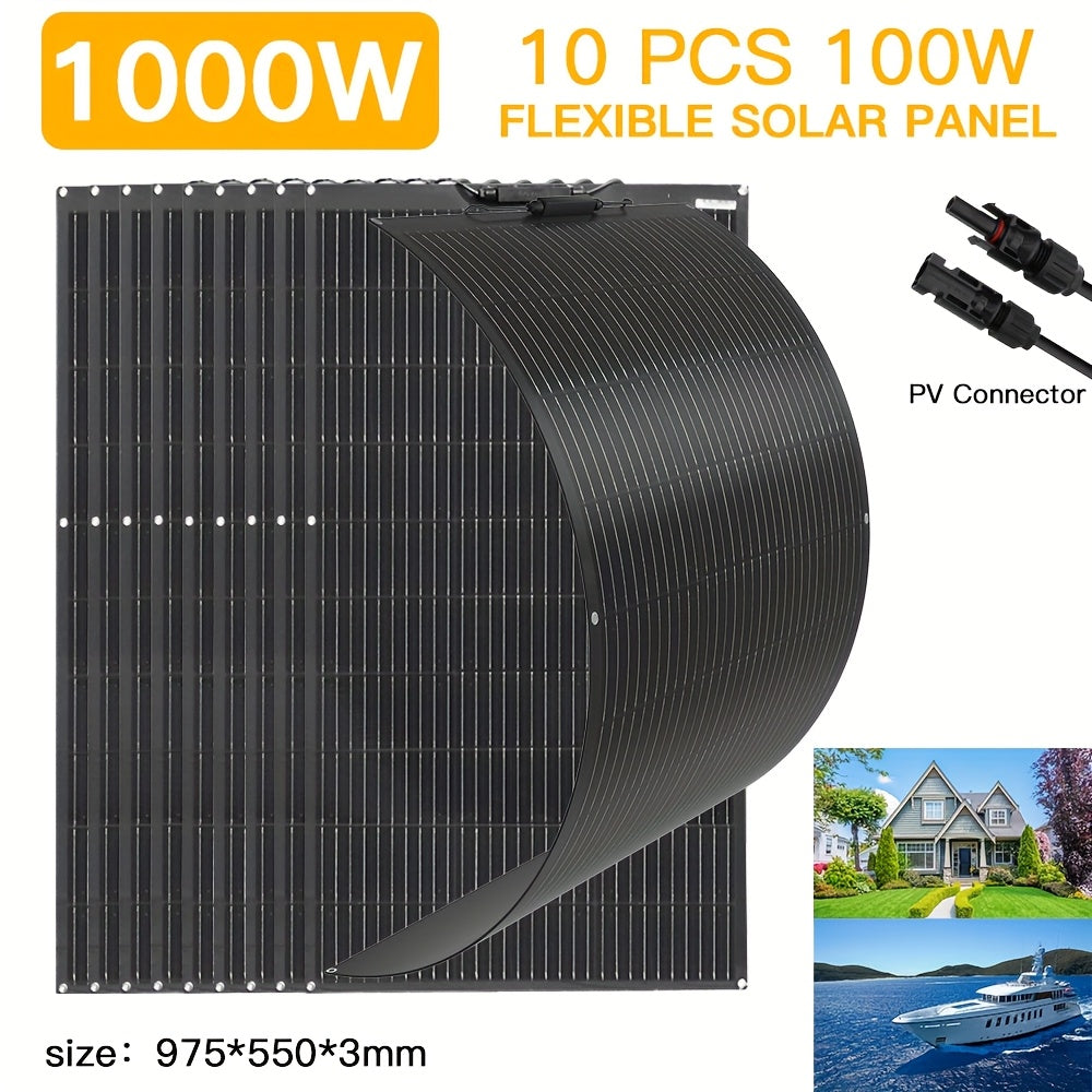Zonnepaneel – Solar Panel – Zonnecellen – Zonnepaneel Set – Solar Module – 1000W Flexibel – Monokristallijn Silicium – Lichtgewicht Weerbestendig