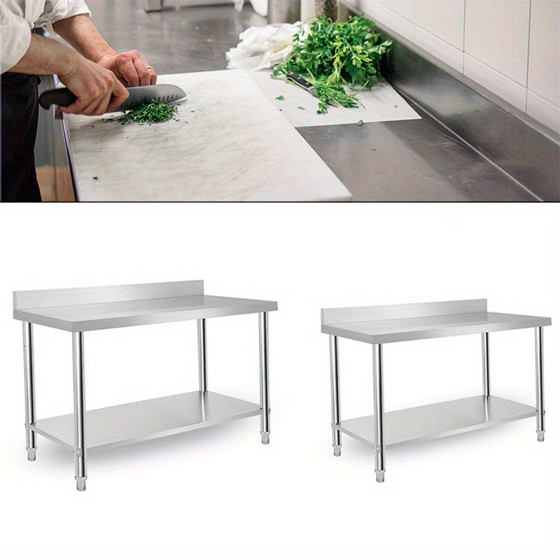 Roestvrijstalen Werkbank – Werktafel – Keukentafel – RVS Tafel – Werkbank Met Opstand – 100x60x85 cm – Hoogwaardig 304 RVS – Draagvermogen 160 kg
