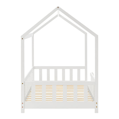 Kinderbed – Kinderbedden – Eenpersoonsbed – Hoogslaper – Stapelbed – Huisstijl Design – Valbeveiliging – 120 x 200 cm – Houten Frame