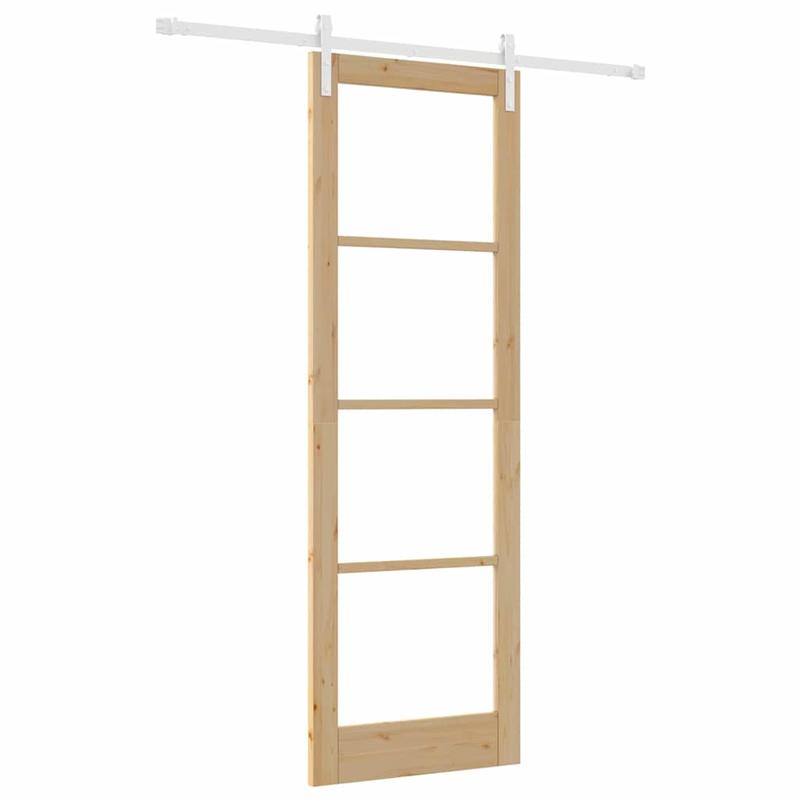 Schuifdeur Grenenhout – Schuifpaneel Deur – Inbouwdeur – Closetdeur – Kamerdeur – Massief Grenenhout – 78x232 cm – Met Metalen Railsysteem – Stil en Ruimtebesparend
