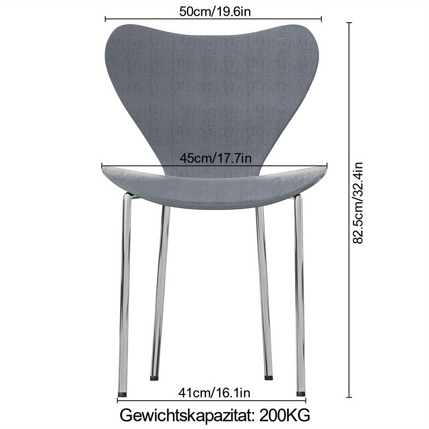 2-Pcs Plastic Eetkamerstoelen – Stapelbare Stoelen – Scandinavische Design Stoelen – Shellvormige Zitting – Lichtgewicht Keukenstoelen – Ruimtebesparend – Gemakkelijk Schoon Te Maken