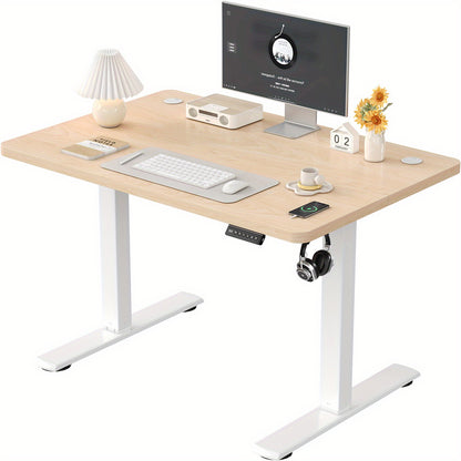 Verstelbaar Zit-Sta Bureau – Staand Bureau – Werkplek Tafel – Ergonomisch Bureau – Home Office Bureau – 60x100 cm – Stabiel Stalen Frame met Rustiek Houtnerf