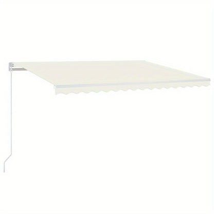 Awning manually extendable 400x350cm cream-colored, Backyard Shelter, Patio Cover, Retractable Canopy, Modern Sunshade, Durable Material, Pu Coated Fabric, Retractable Awning, Sunshade Cover, Garden Lovers, Homeowners