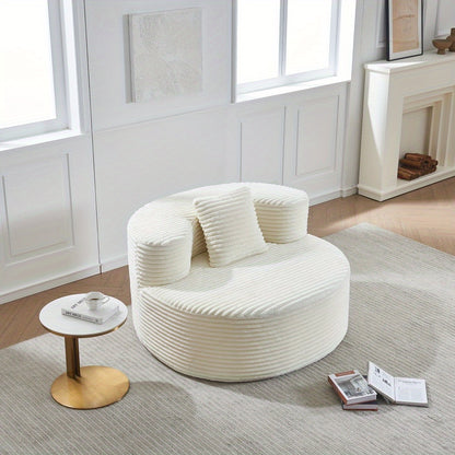 Zitzak – Poef – Loungestoel – Fauteuil – Corduroy Zitzak Beige – Groot Formaat – Zachte Schuimvulling