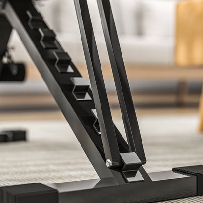 Fitnessbank – Inklapbare Trainingsbank – Krachtbank – Dumbbellbank – Workoutbank – Zes Verstelbare Rugleuningstanden – Stevig Gepoedercoat Stalen Frame – Zwart