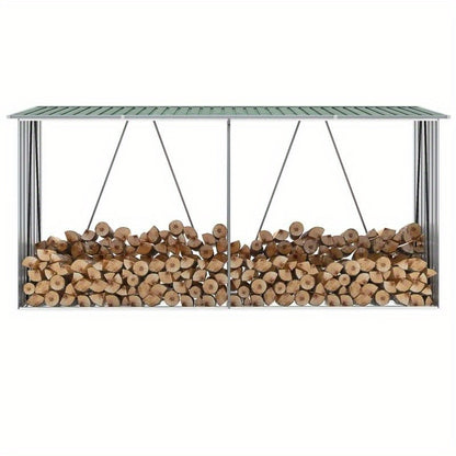 Houtopslag – Brandhoutrek – Houtberging – Haardhoutrek – Houtrek – Gegalvaniseerd Staal – Groot 330x84x152 cm – Weerbestendig Met Verhoogde Vloer