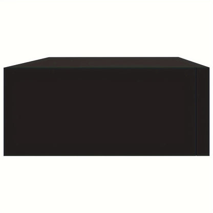 Wandplanken – Zwevende Plank – Muurplank – Opbergplank – Ladeplank – Zwart – Set van 2 – MDF – 40x23,5x10 cm – Met Lade – Ruimtebesparend