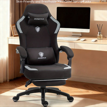 Ergonomische Gaming Stoel – Bureaustoel – Racestoel – Computerstoel – Zwarte Stoel – Verstelbare Voetensteun – Ademend Mesh Rugleuning