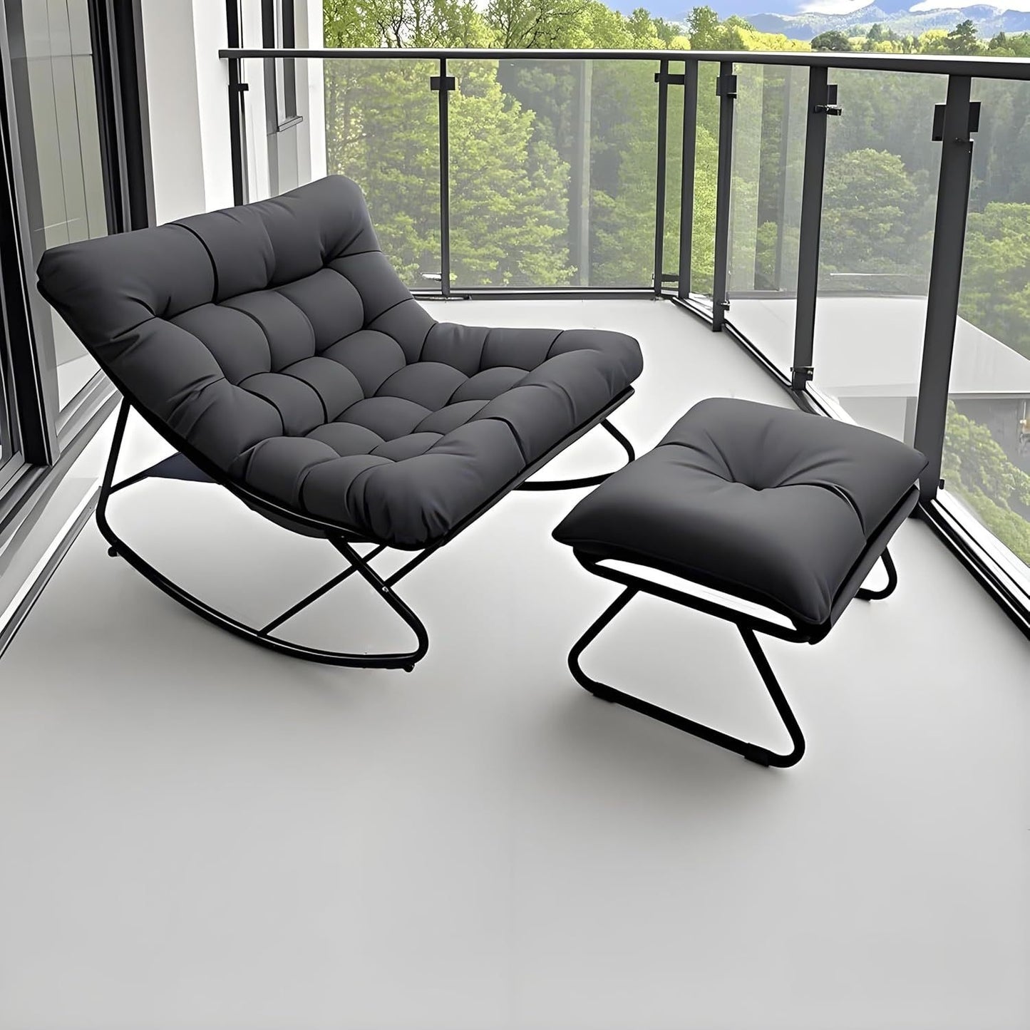 Sofa Bed Set – Slaapbank – Sleeperbank – Logeerbed – Zitbed – Zwart/Grijs – Stalen Frame – Max 150 Kg Draagvermogen