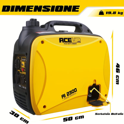 Bouwgenerator – Stroomgenerator – Aggregaat – Noodstroom – Inverter Generator – 2000 Watt – Geluidsarm en Lichtgewicht
