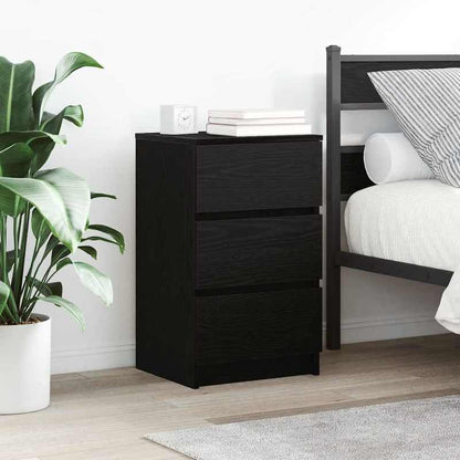 Nachtkastje – Bedkastje – Slaapkamerkastje – Nachtmeubel – Opbergkastje – Set Van 3 Zwarte Nachtkastjes – Compact 39x35x65 cm – 3 Lades Met Hoog Draagvermogen