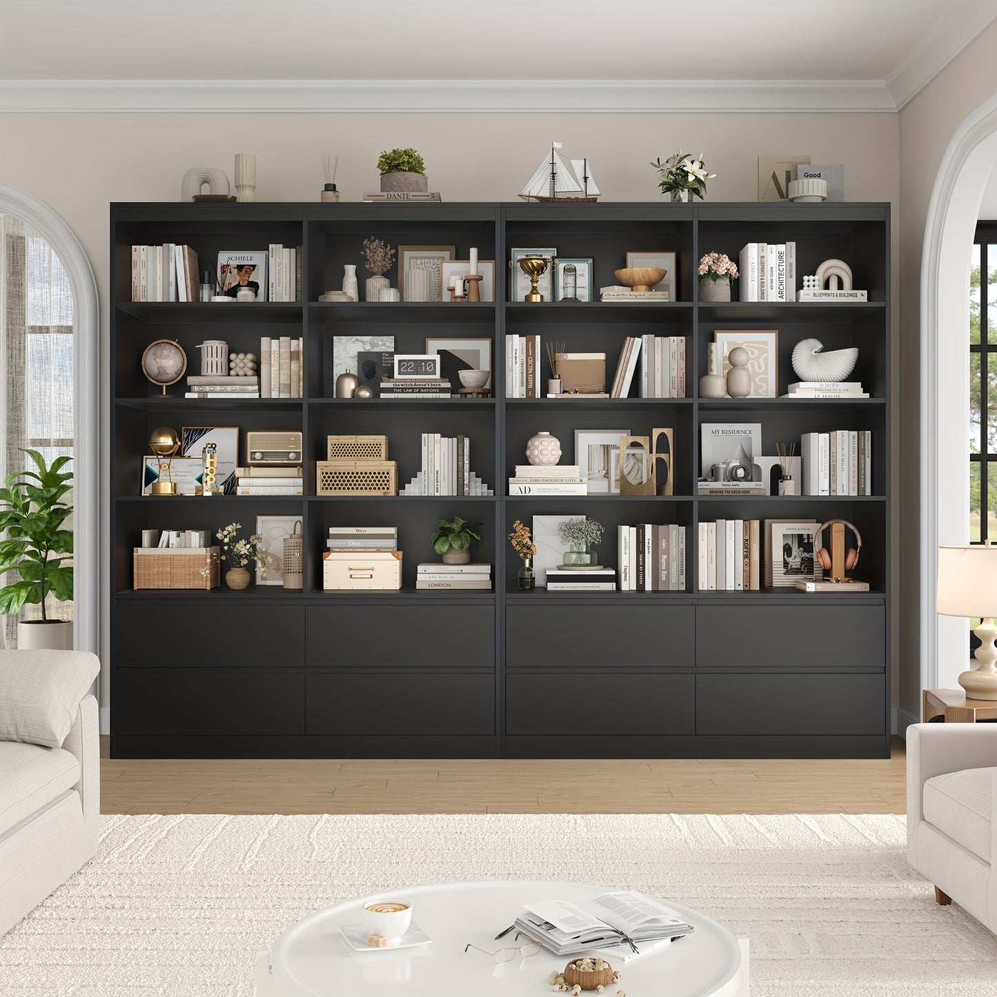 Boekenkast – Boekplank – Boekenrek – Opslagkast – Vakkenkast – 6-Lagen Met Lades – Wit Hout