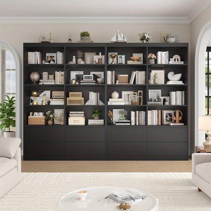 Boekenkast – Boekplank – Boekenrek – Opslagkast – Vakkenkast – 6-Lagen Met Lades – Wit Hout