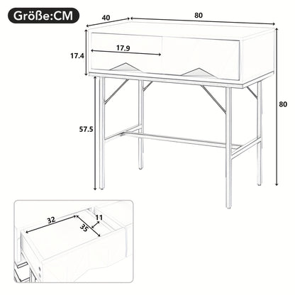 Moderne Sidetable – Haltafel – Wandtafel – Opbergtafel – Console Tafel – Geometrisch 3D Ladesysteem – Wit Met Zwarte Poten