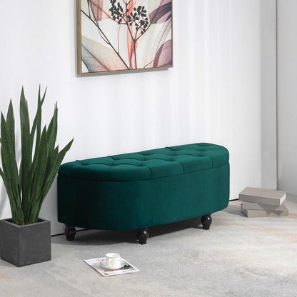 Voetenbank – Poef – Krukje – Voetensteun – Zitbankje – Multifunctioneel – Fluweel Bekleding – Compact Hardhout & Metaal
