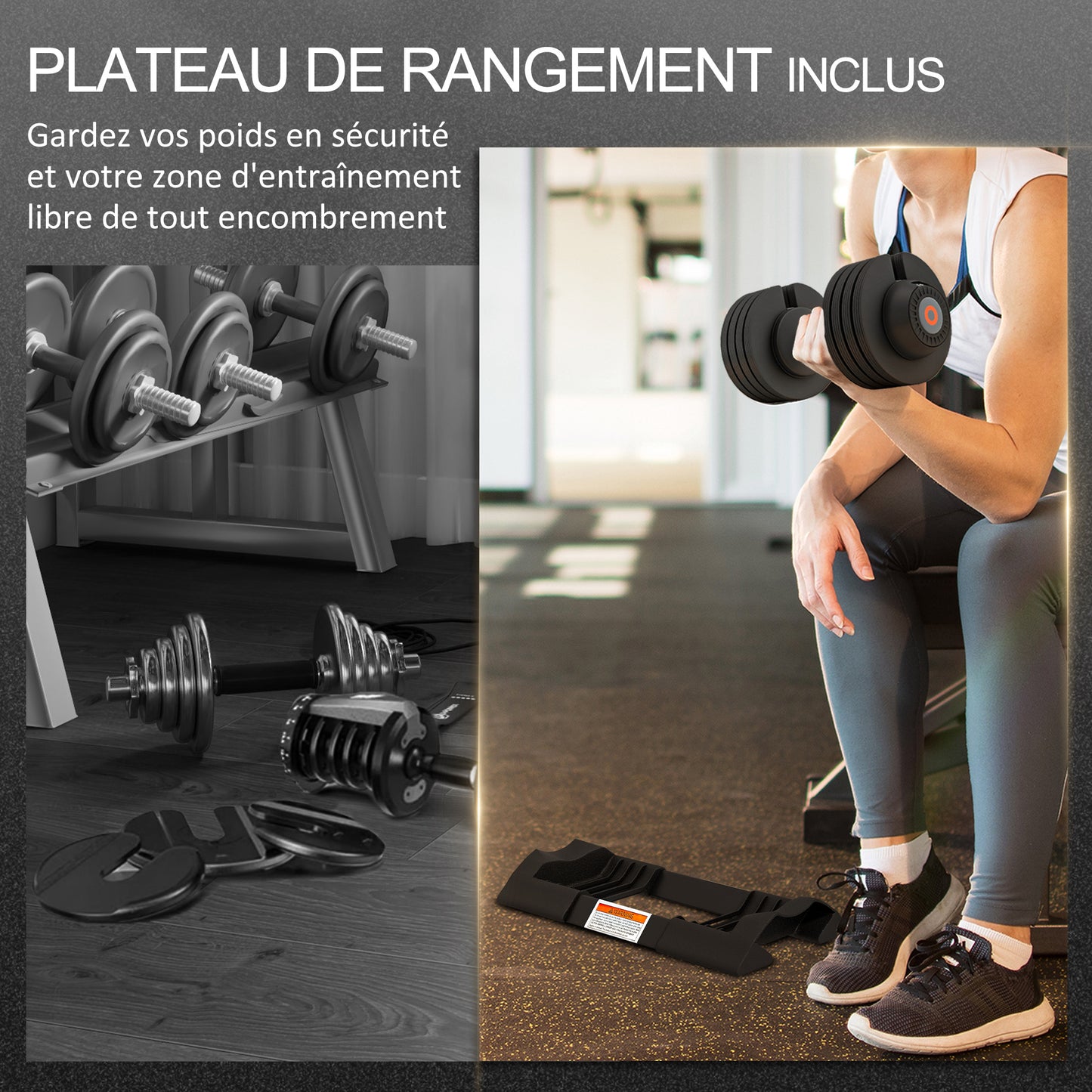 Verstelbare Dumbbells – Halters – Gewichtset – Fitness Gewichten – Krachttraining – Anti-Slip Handvat – Inclusief Opbergbakje – 3,5 tot 10 kg – Zwart