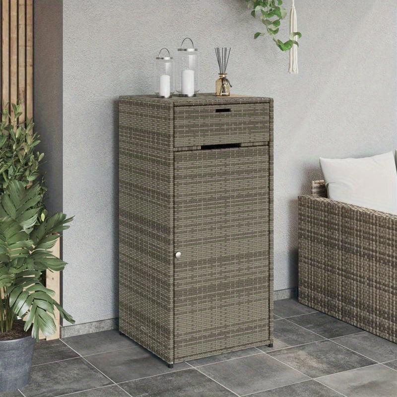 Garden Cabinet 55X55X111 Cm Made of Gray Poly Rattan, Box, Cabinet, Rack for Outdoor Storage