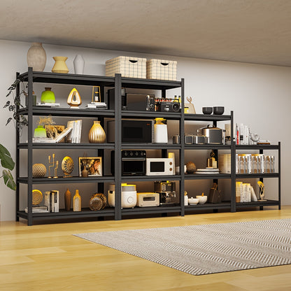Verstelbaar Metalen Opbergrek – 5/4/3-laags Vrijstaand Opslagrek met Stevig Frame en Veilig Verstijvingsontwerp – Geschikt voor Keuken, Garage, Balkon – Draagt 250/200/150 kg