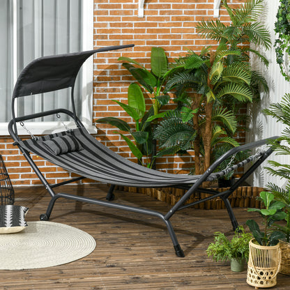Ligstoel – Tuinstoel – Ligbed – Buitenstoel – Zonnebed – Verstelbaar Zonnescherm – Waterafstotend Polyester
