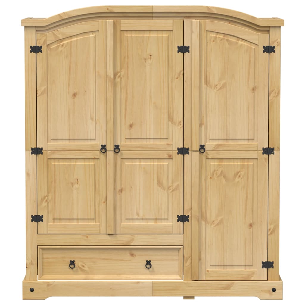 Modern Solid Pine Wood Wardrobe Cabinet with Oak - Large Freestanding Dresser, Easy Assembly, Spacious Storage (151.5x52x170cm / ≥3.2 cu m), Modern -Standing Armoire for Large Families & Bulk Clothing - Assembly Required)