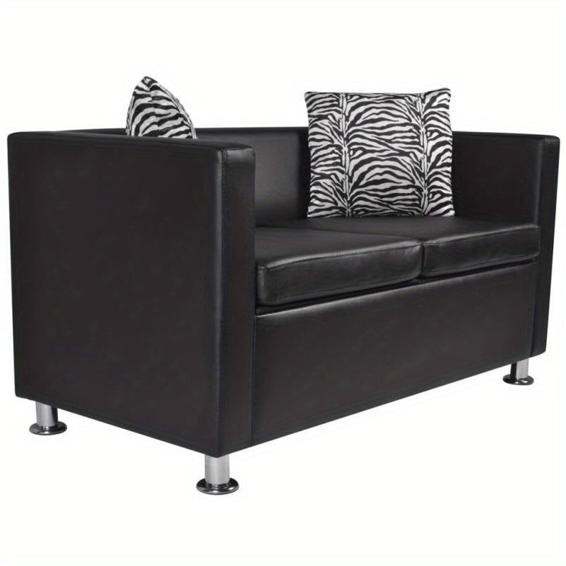Zwarte Sofa Set – Bankstel – 3-Zits Bank – 2-Zits Bank – Kunstleren Bank – Modern Design – Comfortabele Schuimvulling – Onderhoudsvriendelijk