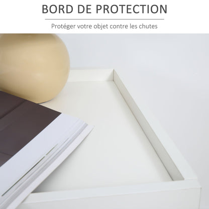 Nachtkastje – Nachtkast – Bedkastje – Bijzettafel – Opbergkast – Stapelbaar Design – Natuurlijk Hout & Wit – 50x40x47,5 cm – 2 Ruime Laden