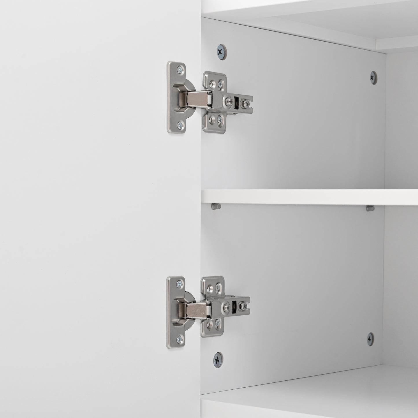 Tv-Meubel – Tv-Kast – Lowboard – Mediamöbel – Dressoir – Wit Met Gouden Accenten – 170x36x55 CM – Veel Opbergruimte Met Softclose Deuren