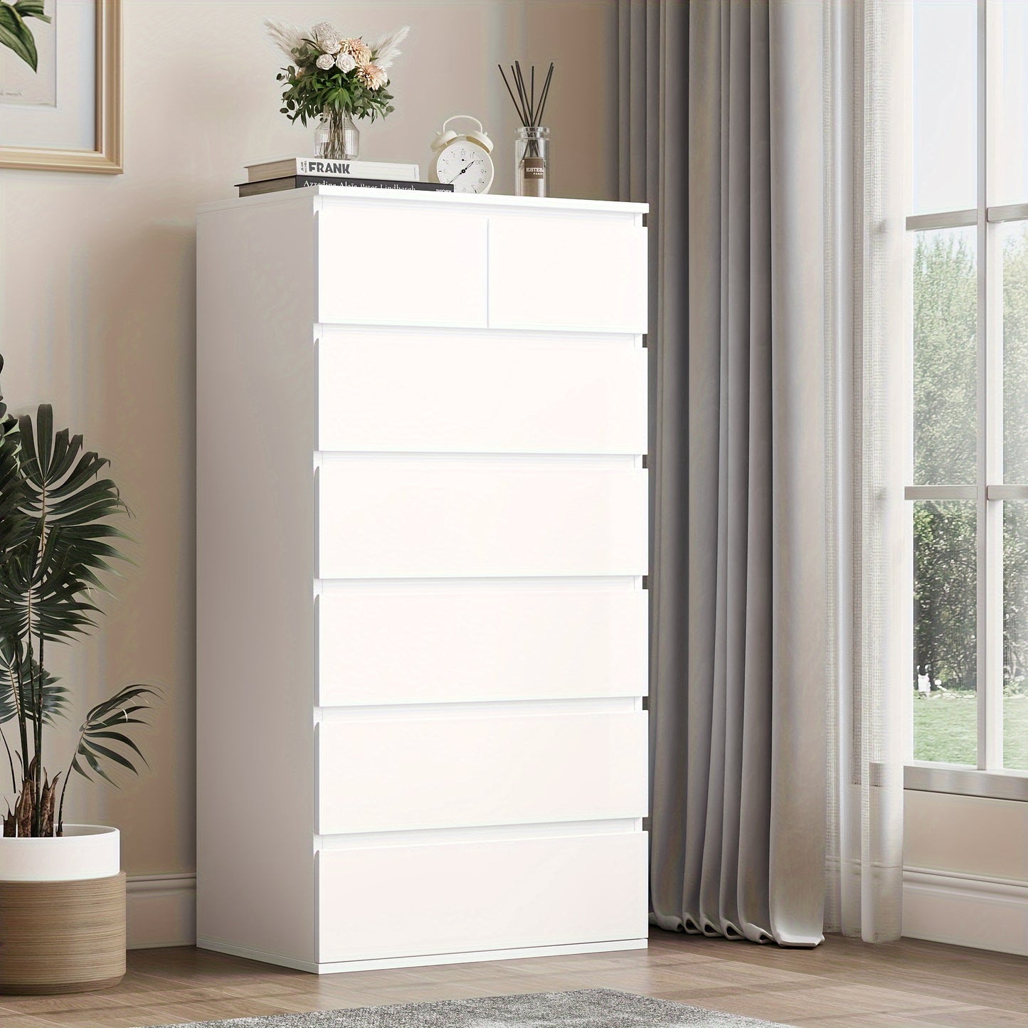 Chest Of Drawers – Ladekast – Kledingkast – Opbergkast – Slaapkamerkast – Modern Wit – 5 Lades – MDF Materiaal