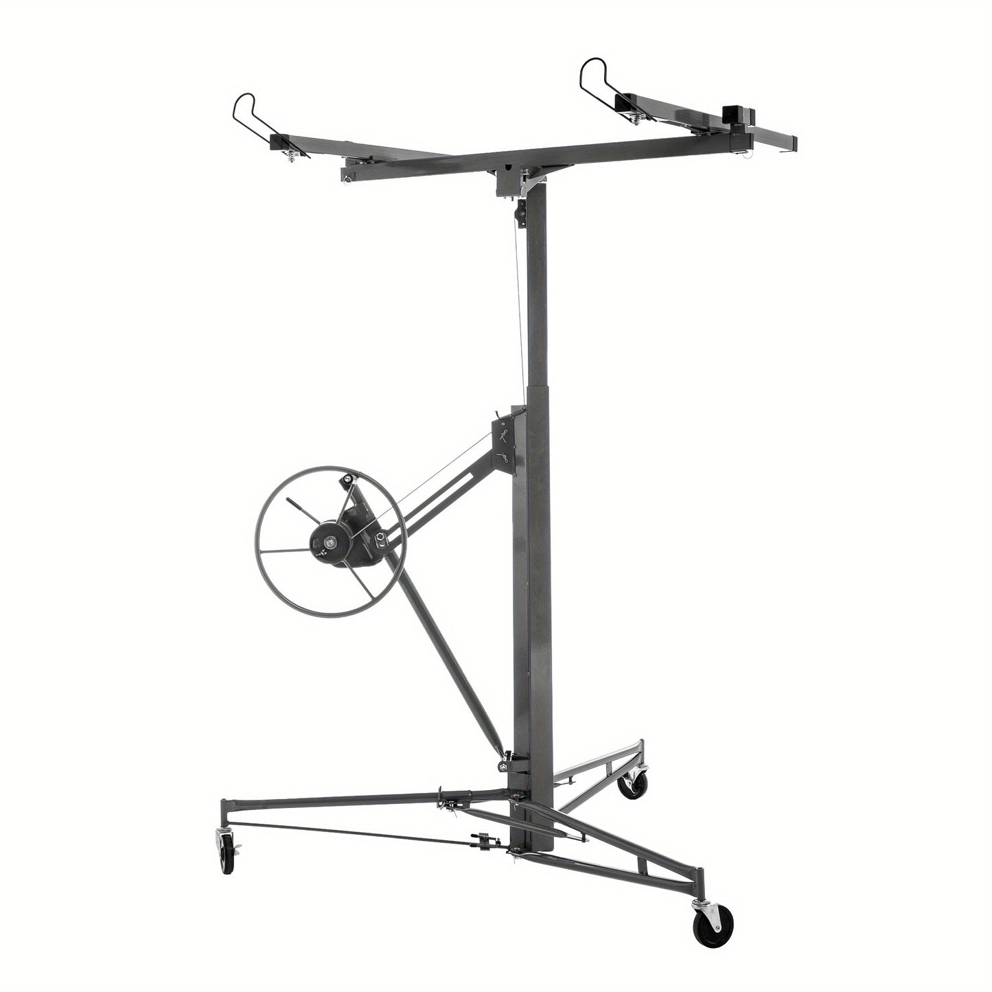Heavy-Duty Drywall Lift with 150 lbs Load Capacity (68kg) - Adjustable Height 140-335cm & 60° Tilt, Foldable Drywall Panel Hoist with 3 Braked Wheels for Ceiling Installation, & Renovation - Compatible with Drywall Panels &