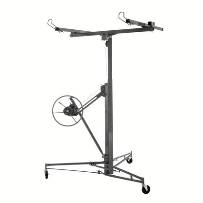 Heavy-Duty Drywall Lift with 150 lbs Load Capacity (68kg) - Adjustable Height 140-335cm & 60° Tilt, Foldable Drywall Panel Hoist with 3 Braked Wheels for Ceiling Installation, & Renovation - Compatible with Drywall Panels &