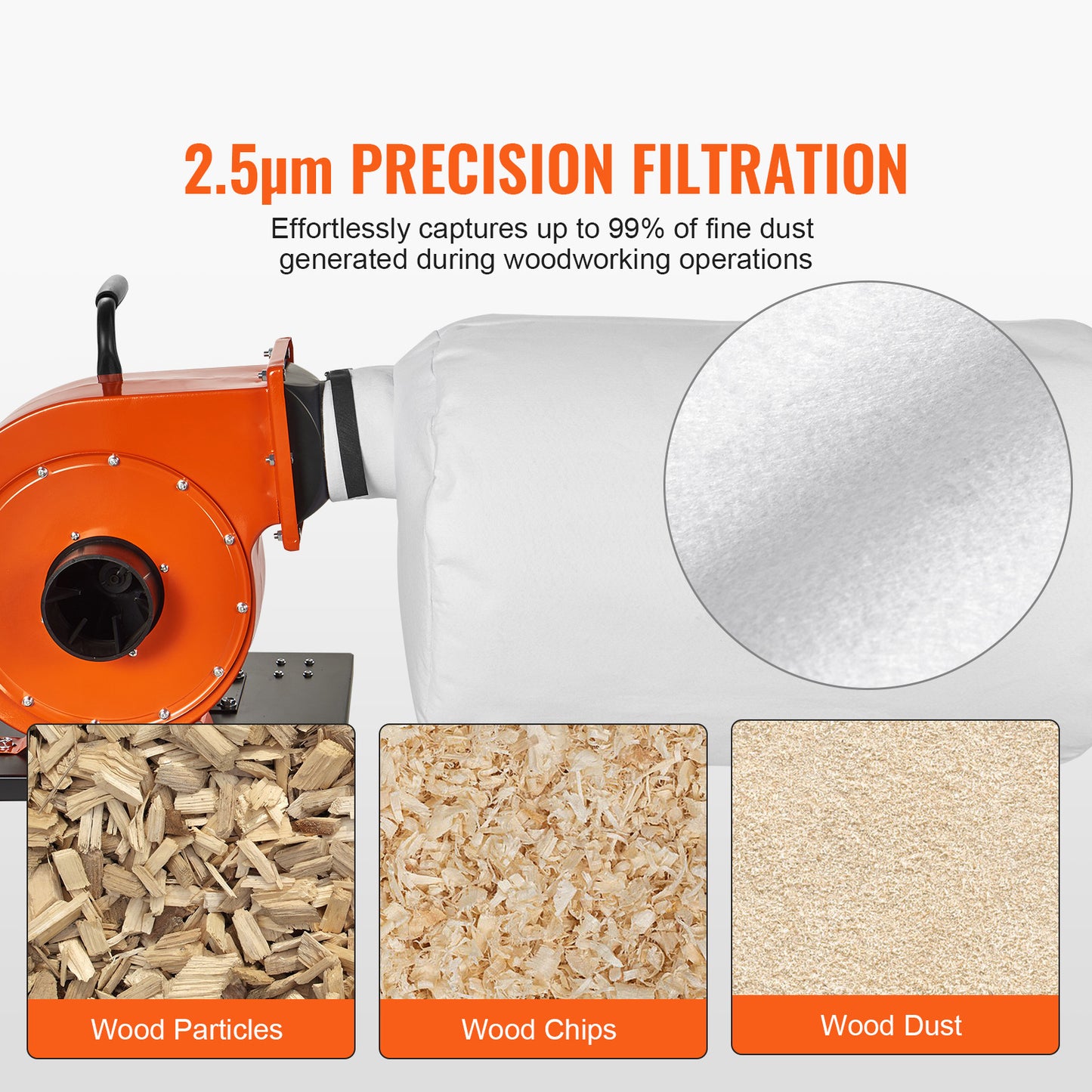 Professionele Stofafzuiger – Stofcollector – Stofzuiger – Houtstofzuiger – Werkplaatsstofzuiger – 1PK Motor – 21 Gallon Stofzak