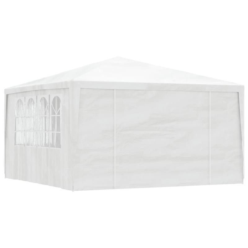 Professional Party Tent with Sidewalls, 90 g/square meter, 4x4m, White – Sturdy and Durable, Easy to Assemble, Ideal for Gatherings, Parties, Weddings, Camping, and Outdoor Activities, Portable Changing Tent, Camping Equipm