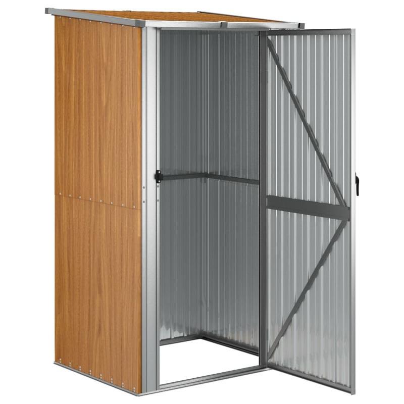 Tuinhuisje – Tuinberging – Tuinschuur – Gereedschapshuisje – Tuinkast – Gegalvaniseerd Staal – Weerbestendig & Verplaatsbaar – Bruin – 118,5x97x209,5 cm